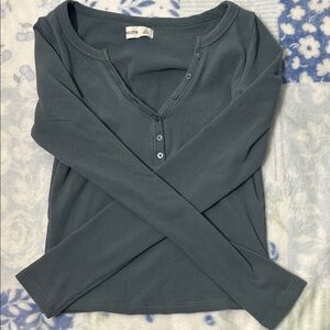 Hollister Slate Long Sleeve Henley